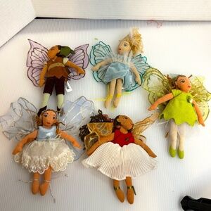 FOLKMANIS Winter, Spring, Summer, Autum, Snow Fairy Finger Puppet Rare Set of 5